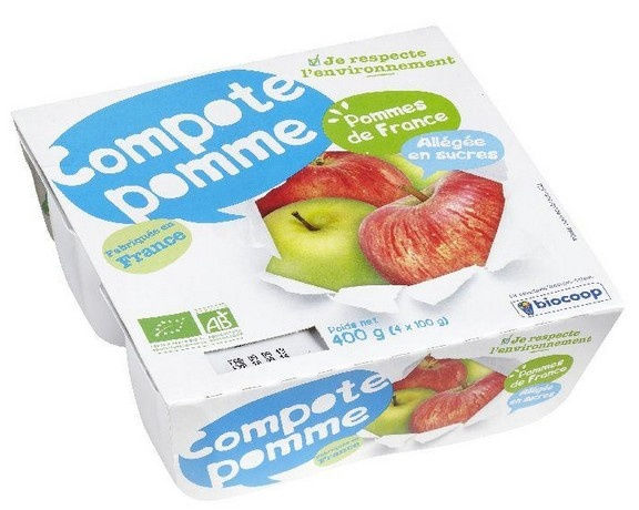 Compote pomme allégée en sucre 4x100g