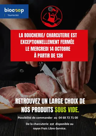 FERMETURE EXCEPTIONNELLE DE LA BOUCHERIE