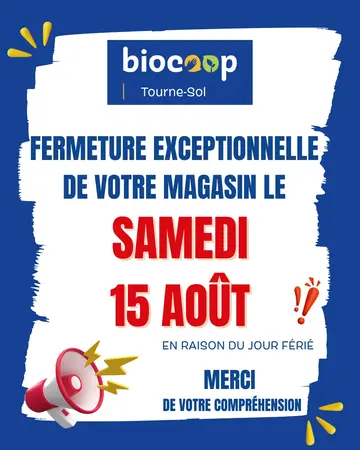 FERMETURE EXCEPTIONNELLE JOUR FÉRIÉ FERMETURE EXCEPTIONNELLE JOUR FÉRIÉ