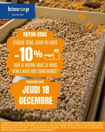 ✨ 10% de réduction sur tout le rayon vrac avec vos contenants ✨ ✨ 10% de réduction sur tout le rayon vrac avec vos contenants ✨