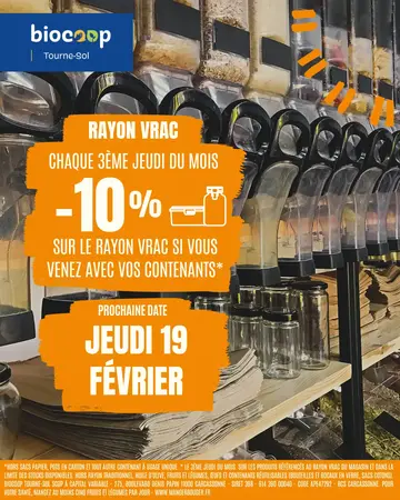 ✨ 10% de réduction sur tout le rayon vrac avec vos contenants ✨ ✨ 10% de réduction sur tout le rayon vrac avec vos contenants ✨