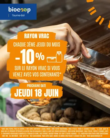 ✨ 10% de réduction sur tout le rayon vrac avec vos contenants ✨ ✨ 10% de réduction sur tout le rayon vrac avec vos contenants ✨