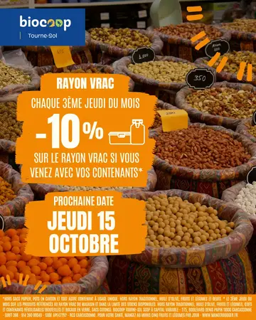✨ 10% de réduction sur tout le rayon vrac avec vos contenants ✨